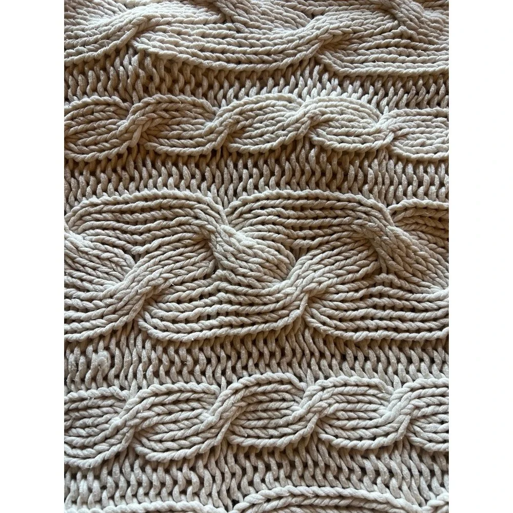 Chunky Cable Knit‎ Sweater Cardigan Hygge Short Sleeve Cream Cozy Cottagecore